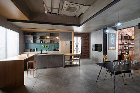 厨房-美式工业风-栖野